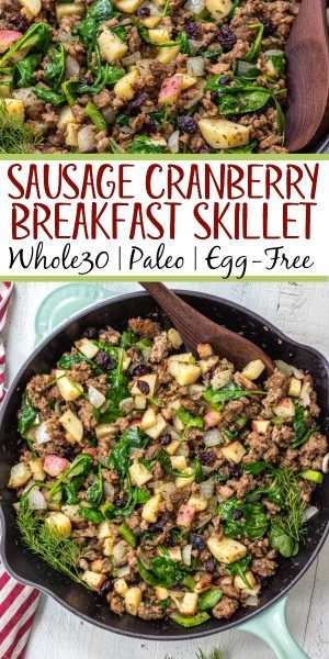 Whole30 Egg Free Sausage Breakfast Skillet with Cranberries - Whole ...