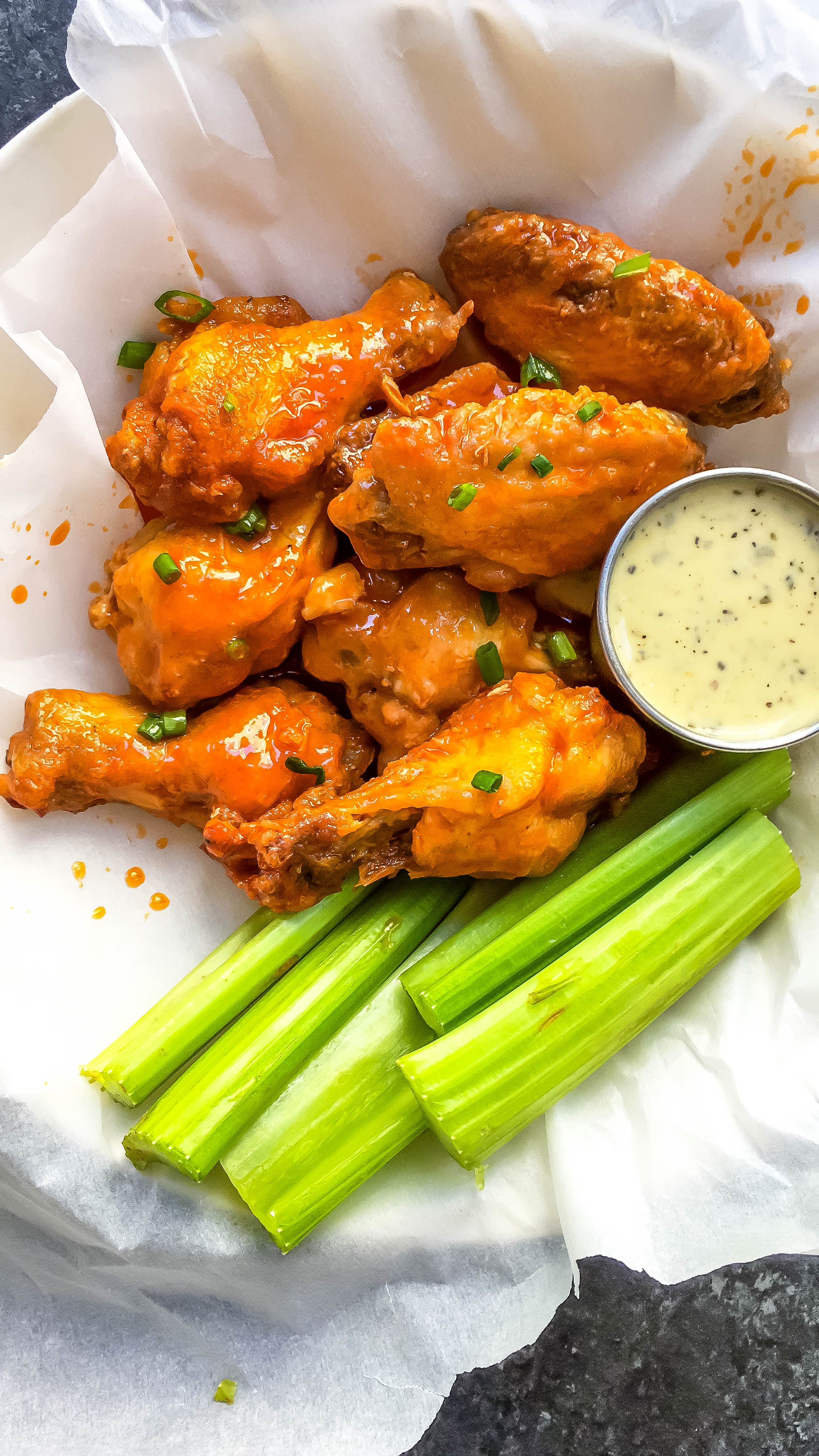 Primal Kitchen - Ain't no thing but a (Buffalo) chicken wing!  @allthehealthythings brought the heat with Crispy Buffalo Ranch Chicken  Wings, made with our Buffalo Sauce (more sauce to savor!) #FlippinDelicious  .