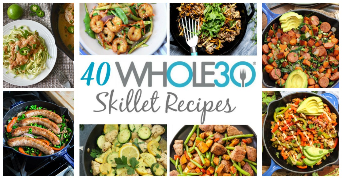 Skillets are my go-to for easy Whole30 meals. These 40 Whole30 skillet recipes are so helpful when making meal prep as painless as possible, or for making a weeknight dinner quick and easy. Not only are these Whole30, but they're Paleo, gluten-free and many of them are low carb skillet recipes as well! #whole30recipes #whole30skillet #paleorecipes #paleoskilletrecipes