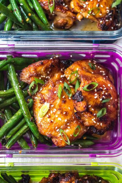 Whole30 Sticky Asian Chicken Thighs & Spicy Green Beans: Paleo, GF Meal ...