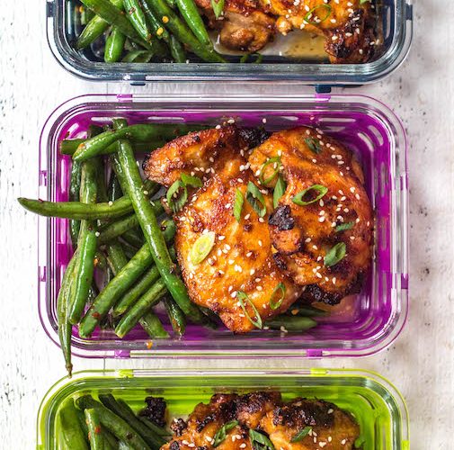 Whole30 Sticky Asian Chicken Thighs & Spicy Green Beans: Paleo, GF Meal ...