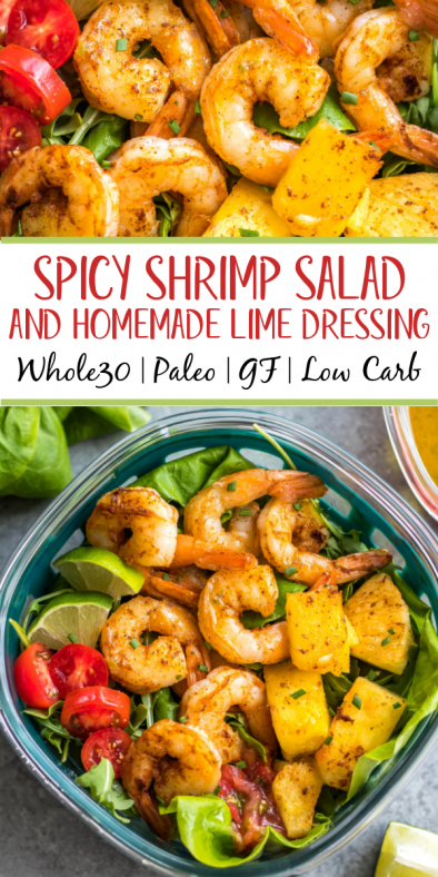 Spicy Shrimp Salad & Homemade Lime Dressing (Whole30, Paleo, Gluten ...