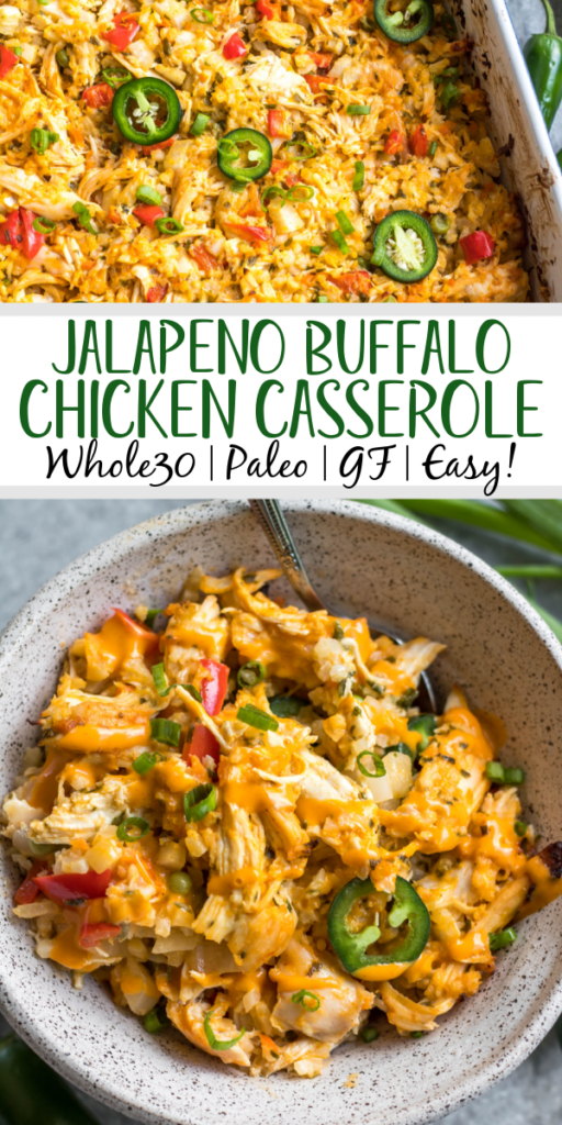 Jalapeño Buffalo Chicken Casserole: Whole30, Keto, Paleo, GF - Whole ...