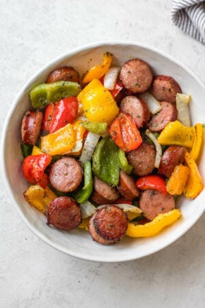 Air Fryer Sausage and Peppers - Whole Kitchen Sink