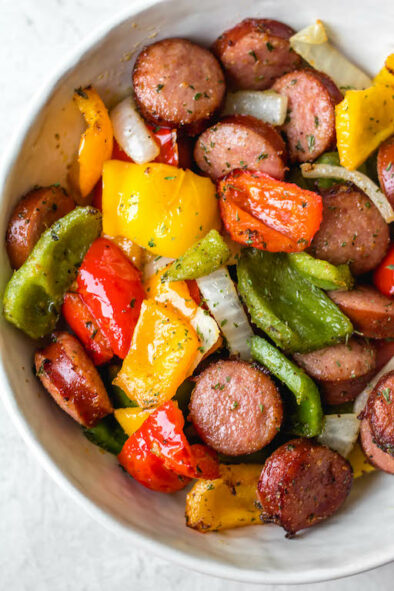 Air Fryer Sausage and Peppers - Whole Kitchen Sink