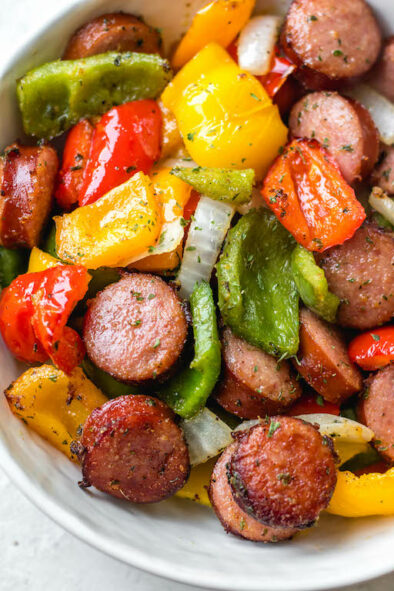 Air Fryer Sausage and Peppers - Whole Kitchen Sink