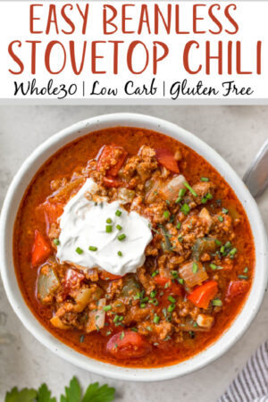 Beanless Chili (Gluten-Free, Whole30, Paleo) - Whole Kitchen Sink