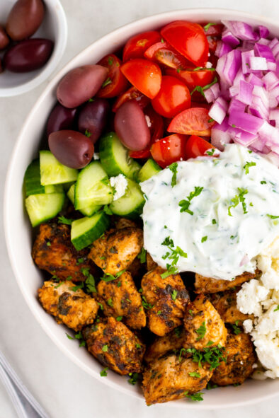 Chicken Gyro Bowl (15 Minutes, Gluten-Free) - Whole Kitchen Sink