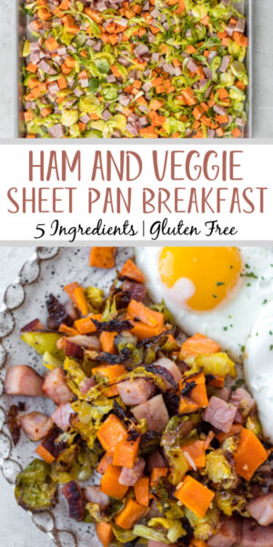 Simple Sheet Pan Ham, Brussels, and Sweet Potatoes - Whole Kitchen Sink